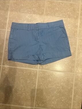 New York & Company Blue and White Pinstripe Bermuda Shorts